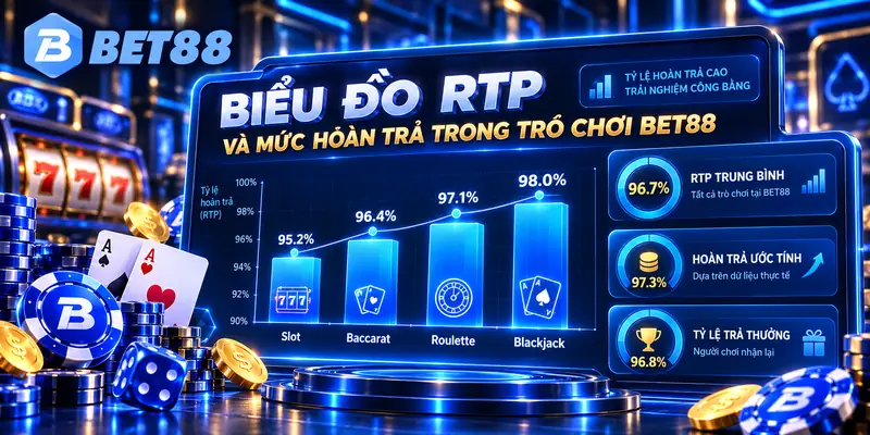 BET88 6 BET88 Biểu đồ RTP và mức hoàn trả trong trò chơi BET88
