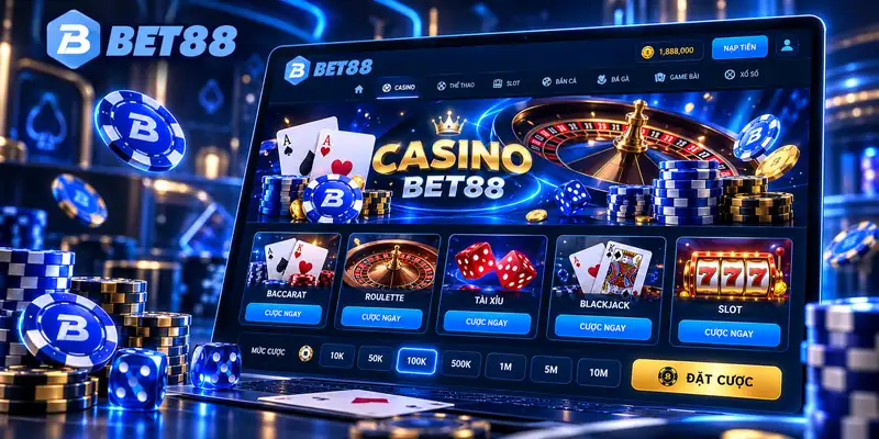 BET88 5 BET88 Giao diện trò chơi Casino BET88 với các lựa chọn cược